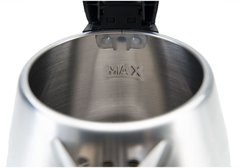 Mestic MWC-150 stainless steel kettle 220 - 240 V 1.5 liters - low-wattage camping kettles designed for caravans and campsite hookups with efficient, travel-safe boiling performance - My Mestic
